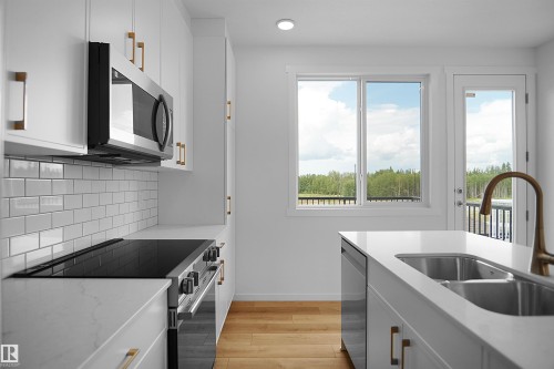 4296 Kinglet Drive Nw, Edmonton, AB - Indoor Photo Showing Kitchen With Double Sink