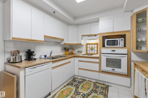 #205 9131 99 St Nw, Edmonton, AB - Indoor Photo Showing Kitchen With Double Sink