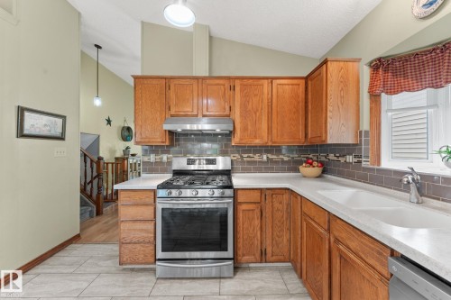 4224 33A Street Nw, Edmonton, AB - Indoor Photo Showing Kitchen With Double Sink