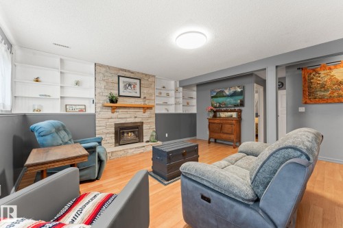 4224 33A Street Nw, Edmonton, AB - Indoor Photo Showing Living Room With Fireplace