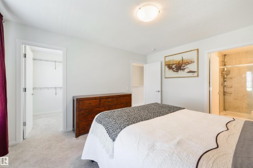 Wall-to-wall carpeting and neutral wall tones - 8265 Chappelle Way Sw, Edmonton, AB - Indoor Photo Showing Bedroom