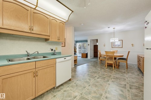#211 10915 21 Av Nw, Edmonton, AB - Indoor Photo Showing Kitchen With Double Sink
