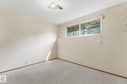 Room featuring neutral wall tones, light-toned carpet, a rectangular window, and an overhead flush-mount light fixture - 4135 134 Avenue Nw, Edmonton, AB - Indoor Photo Showing Other Room