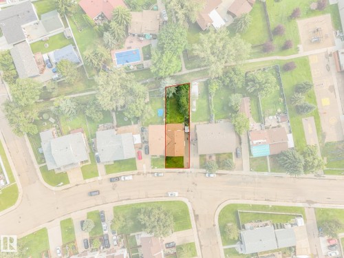 Aerial Property Survey. Highlighting the boundaries and spatial context of the property - 4135 134 Avenue Nw, Edmonton, AB - Other