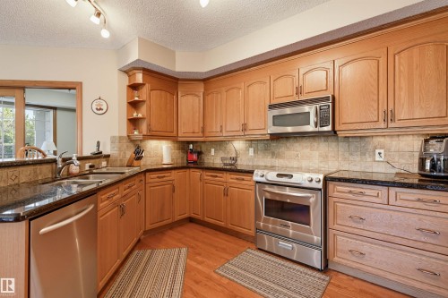 #301 9819 96A St Nw, Edmonton, AB - Indoor Photo Showing Kitchen With Double Sink