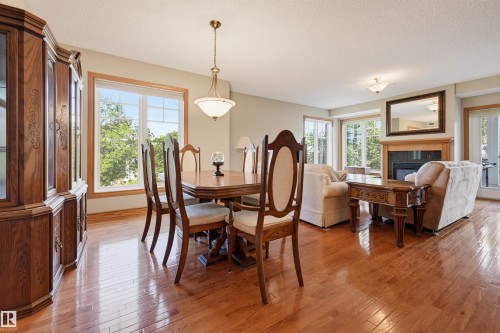 #301 9819 96A St Nw, Edmonton, AB - Indoor Photo Showing Dining Room With Fireplace