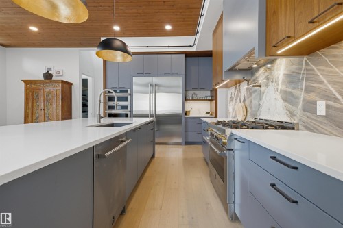 4111 Aspen Drive Nw, Edmonton, AB - Indoor Photo Showing Kitchen With Upgraded Kitchen