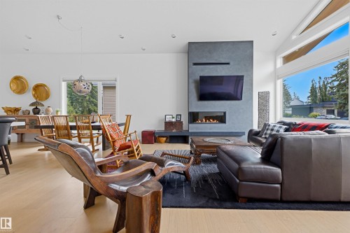 4111 Aspen Drive Nw, Edmonton, AB - Indoor Photo Showing Living Room With Fireplace
