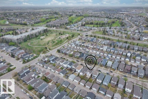 Aerial perspective showcasing a residential neighborhood with detached homes - 21344 88 Avenue Nw, Edmonton, AB -  With View