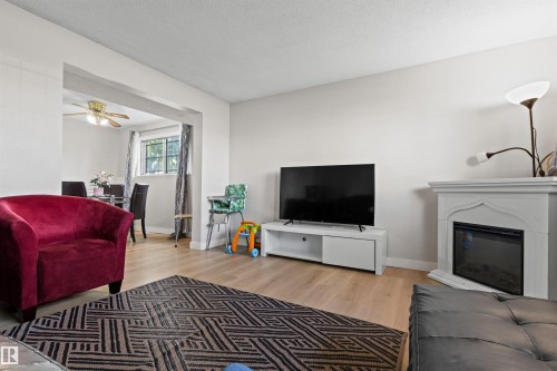 11703 38 Street Nw, Edmonton, AB - Indoor Photo Showing Living Room With Fireplace