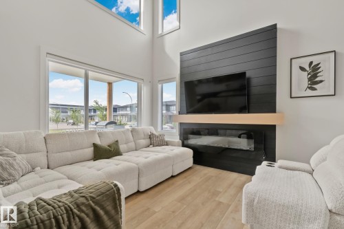 1 Starling Way, Fort Saskatchewan, AB - Indoor Photo Showing Living Room With Fireplace