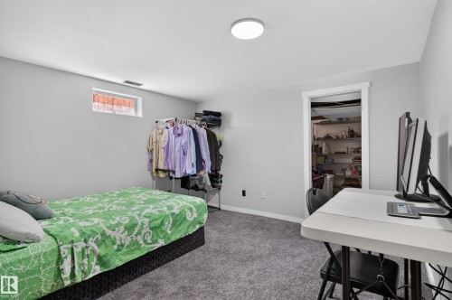 Recessed window, plush carpet flooring, and a flush-mount ceiling light - 8632 184 Street Nw, Edmonton, AB - Indoor