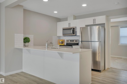 #19 1110 Daniels Link Li Sw, Edmonton, AB - Indoor Photo Showing Kitchen With Stainless Steel Kitchen With Double Sink
