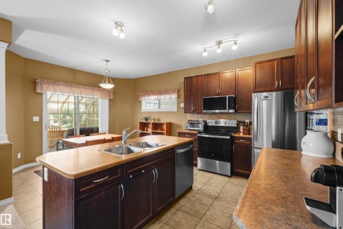 407 Brintnell Boulevard Nw, Edmonton, AB - Indoor Photo Showing Kitchen With Double Sink