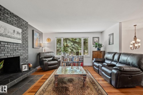 20 Beacon Crescent, St. Albert, AB - Indoor Photo Showing Living Room With Fireplace
