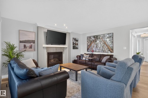 30 Hillcrest Place, St. Albert, AB - Indoor Photo Showing Living Room With Fireplace