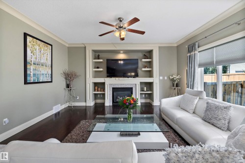 13504 163 Avenue Nw, Edmonton, AB - Indoor Photo Showing Living Room With Fireplace