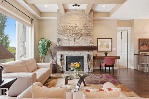 657 178A Street Sw, Edmonton, AB - Indoor Photo Showing Living Room With Fireplace