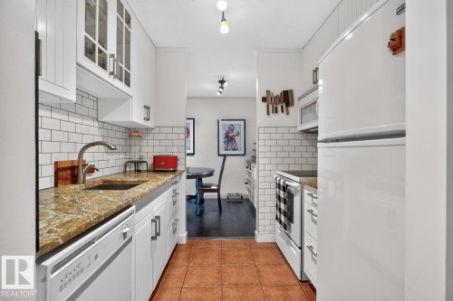#306 11307 99 Av Nw, Edmonton, AB - Indoor Photo Showing Kitchen With Upgraded Kitchen