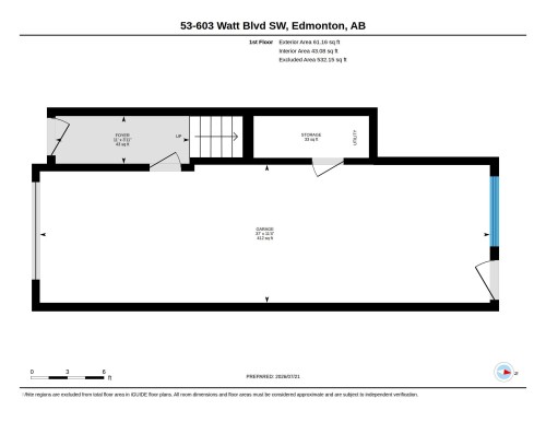 Double Tandem Garage with a single car garage door, large window and back yard exist. - #53 603 Watt Bv Sw, Edmonton, AB - Other
