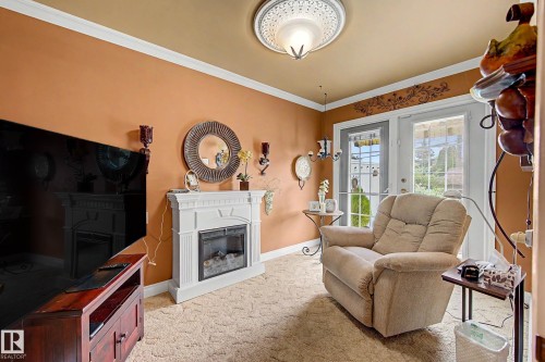 10715 50 Street Nw, Edmonton, AB - Indoor Photo Showing Living Room With Fireplace