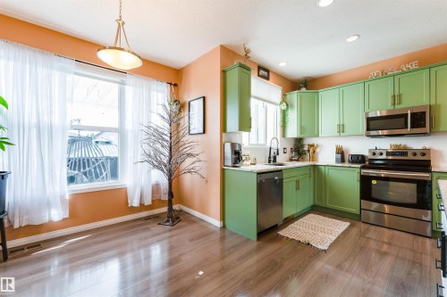 725 Secord Boulevard Nw, Edmonton, AB - Indoor Photo Showing Kitchen With Stainless Steel Kitchen