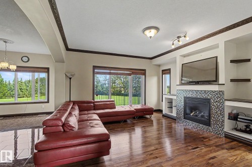7245 2 Street Sw, Edmonton, AB - Indoor Photo Showing Living Room With Fireplace