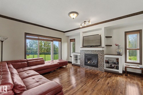 7245 2 Street Sw, Edmonton, AB - Indoor Photo Showing Living Room With Fireplace
