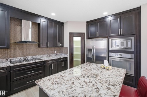 2256 Cameron Ravine Court Nw, Edmonton, AB - Indoor Photo Showing Kitchen With Stainless Steel Kitchen With Upgraded Kitchen