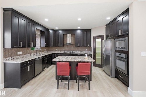 2256 Cameron Ravine Court Nw, Edmonton, AB - Indoor Photo Showing Kitchen With Stainless Steel Kitchen With Upgraded Kitchen