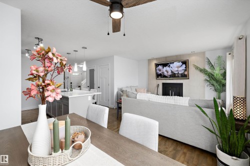 6716 Cardinal Road Sw, Edmonton, AB - Indoor With Fireplace