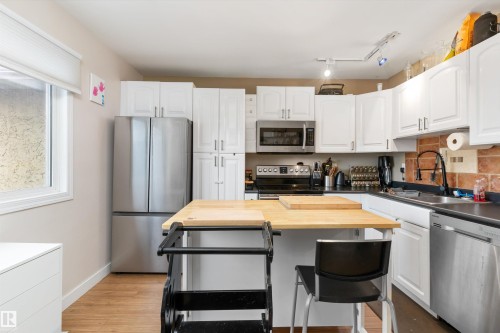 18045 96 Avenue Nw, Edmonton, AB - Indoor Photo Showing Kitchen With Double Sink