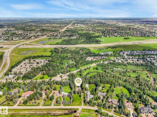 Aerial perspective highlighting the property’s location within a developed area - 10912 5 Avenue Sw, Edmonton, AB - Outdoor With View