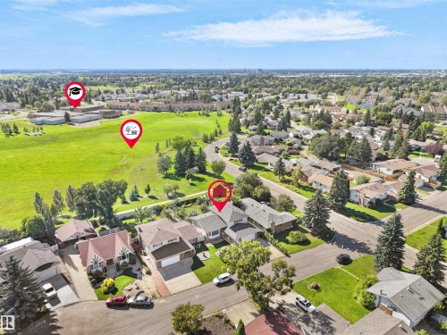 Expansive residential neighborhood with mature trees and green spaces - 7357 18 Avenue Nw, Edmonton, AB - Outdoor With View