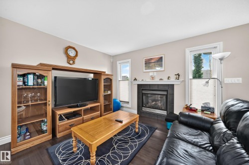 4904 214 Street Nw, Edmonton, AB - Indoor Photo Showing Living Room With Fireplace