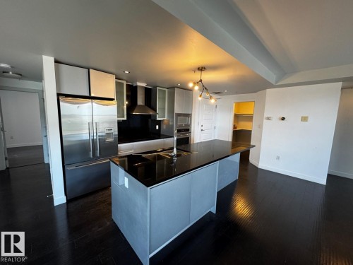 #1803 10388 105 St Nw, Edmonton, AB - Indoor Photo Showing Kitchen With Double Sink