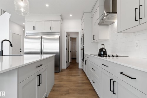 22328 88 Avenue Nw, Edmonton, AB - Indoor Photo Showing Kitchen With Stainless Steel Kitchen With Upgraded Kitchen