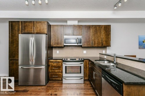 #209 10811 72 Av Nw, Edmonton, AB - Indoor Photo Showing Kitchen With Stainless Steel Kitchen With Double Sink