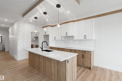 1798 Crossbill Loop Nw, Edmonton, AB - Indoor Photo Showing Kitchen With Double Sink With Upgraded Kitchen