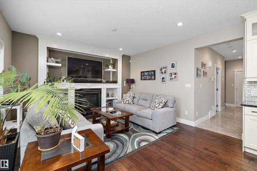 967 175 Street Sw, Edmonton, AB - Indoor Photo Showing Living Room With Fireplace