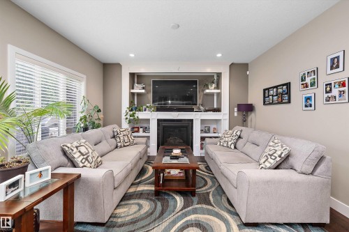 967 175 Street Sw, Edmonton, AB - Indoor Photo Showing Living Room With Fireplace