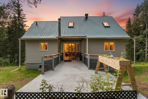 back covered slider door to the forest - 2, 59031 Range Rd 232, Rural Thorhild County, AB - Outdoor With Deck Patio Veranda With Exterior