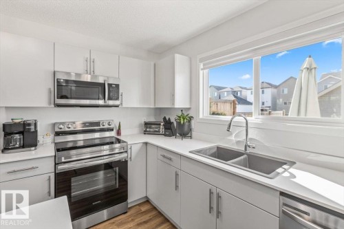 6259 176 Avenue Nw, Edmonton, AB - Indoor Photo Showing Kitchen With Stainless Steel Kitchen With Double Sink With Upgraded Kitchen