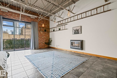#205 10265 107 St Nw, Edmonton, AB - Indoor With Fireplace