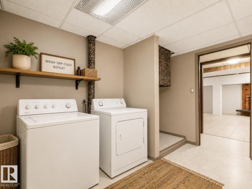 Virtually Staged - 11056 166 Avenue Nw, Edmonton, AB - Indoor Photo Showing Laundry Room