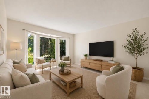 **VIRTUALLY STAGED** - 4 Blue Quill Crescent Nw, Edmonton, AB - Indoor Photo Showing Living Room