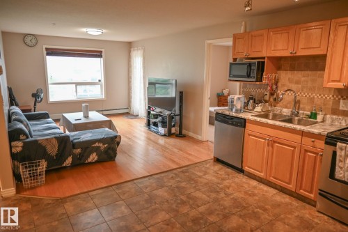 #316 5005 165 Av Nw, Edmonton, AB - Indoor Photo Showing Kitchen With Double Sink