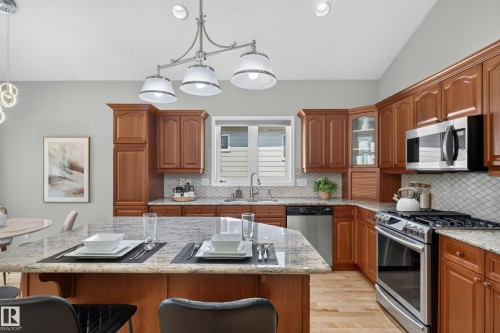 #20 18343 Lessard Rd Nw, Edmonton, AB - Indoor Photo Showing Kitchen With Upgraded Kitchen