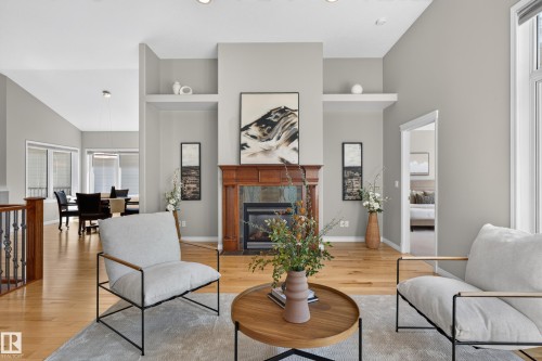 #20 18343 Lessard Rd Nw, Edmonton, AB - Indoor Photo Showing Living Room With Fireplace