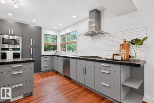 8860 93 Street Nw, Edmonton, AB - Indoor Photo Showing Kitchen With Upgraded Kitchen